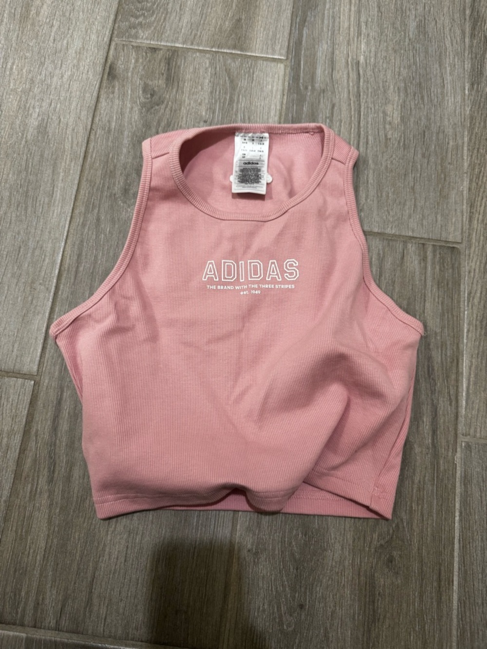 adidas Rose Ribbed Crop Tank